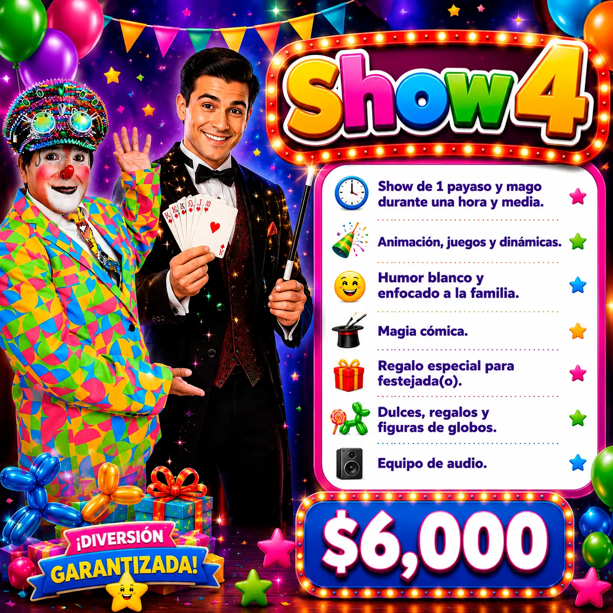 Paquete 4 Payasos Toluca